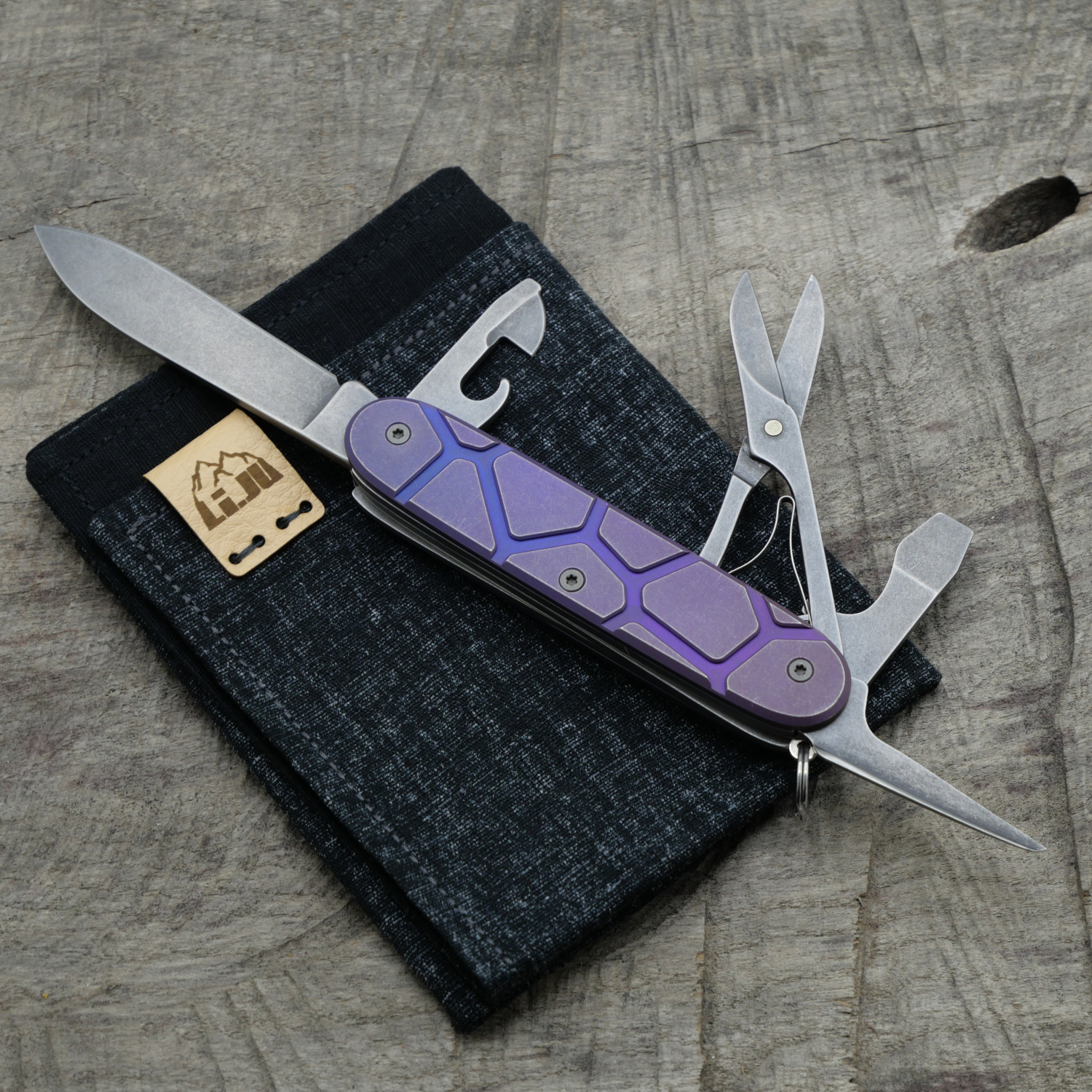 Li.JU MOD - TITAN - VORONOI - anodisiert stonewashed - PIONEER-X - Titan Grade 5  (Ti 6AI 4V)  - 93mm